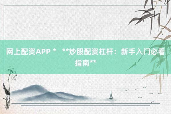 网上配资APP *   **炒股配资杠杆：新手入门必看指南**