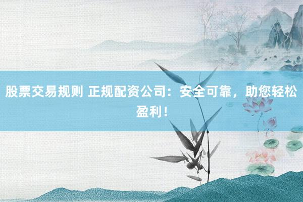 股票交易规则 正规配资公司：安全可靠，助您轻松盈利！