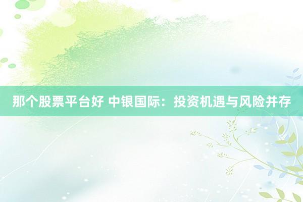 那个股票平台好 中银国际：投资机遇与风险并存
