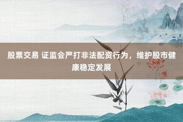 股票交易 证监会严打非法配资行为，维护股市健康稳定发展