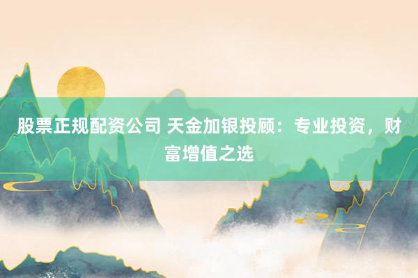 股票正规配资公司 天金加银投顾：专业投资，财富增值之选