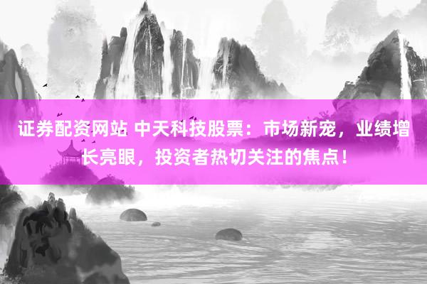 证券配资网站 中天科技股票：市场新宠，业绩增长亮眼，投资者热切关注的焦点！