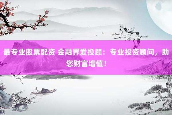 最专业股票配资 金融界爱投顾：专业投资顾问，助您财富增值！
