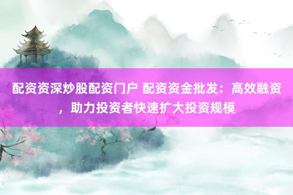 配资资深炒股配资门户 配资资金批发:高效融资,助力投资者快速扩大投资规模